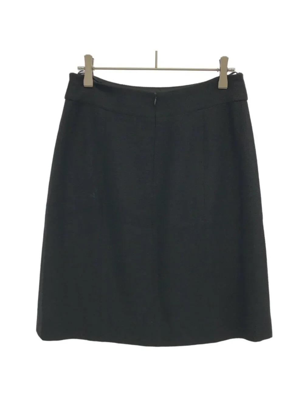 Chanel CC Logo Wool Silk Skirt Black 36